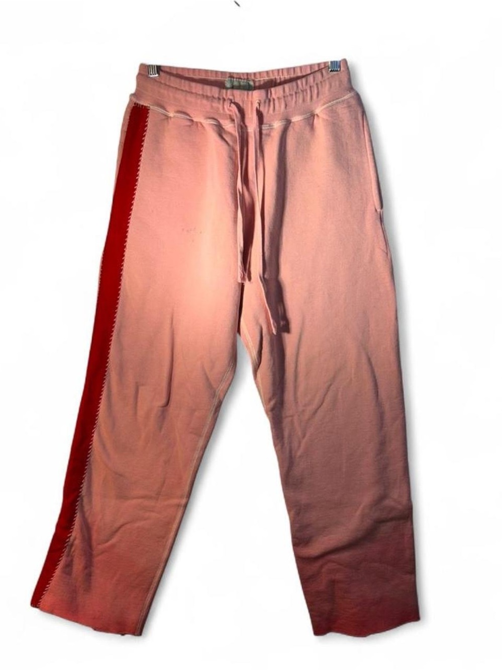 Pink Track Jogger Pants with Red Side Stripe